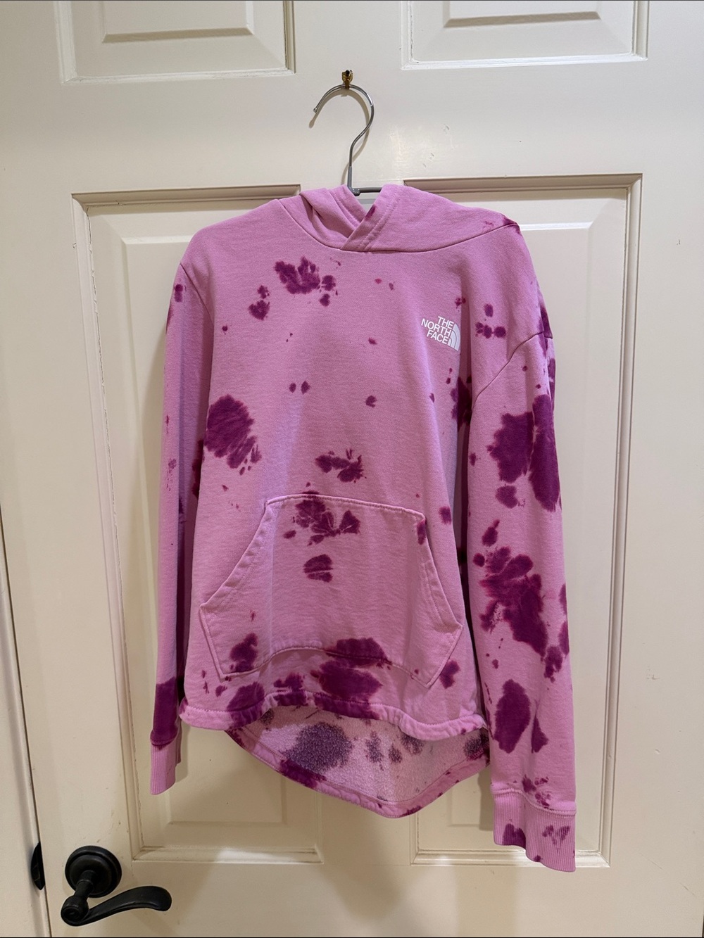 The North Face Pink and Purple Tie-Dye Pullover Hoodie